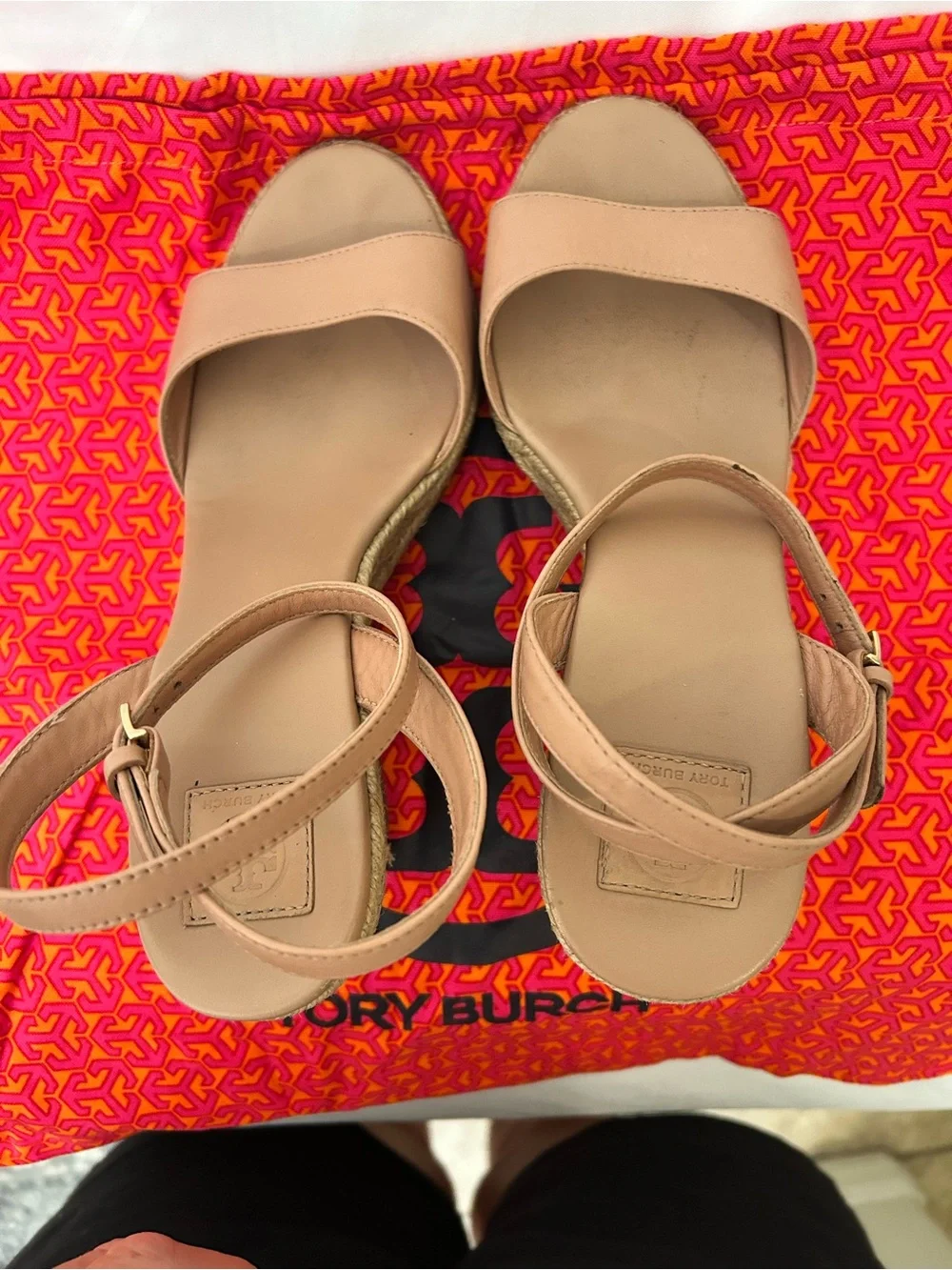 Tory Burch Leather Ankle-Strap Wedge Sandals